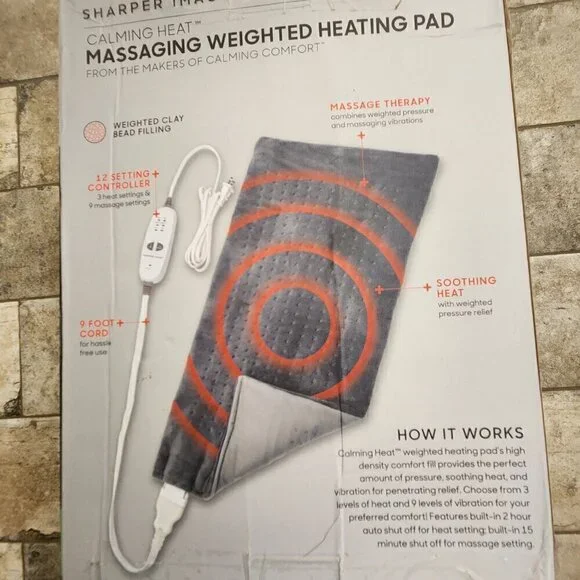 Sharper Image Massage Weighted Heating Pad - Picture 2 of 7